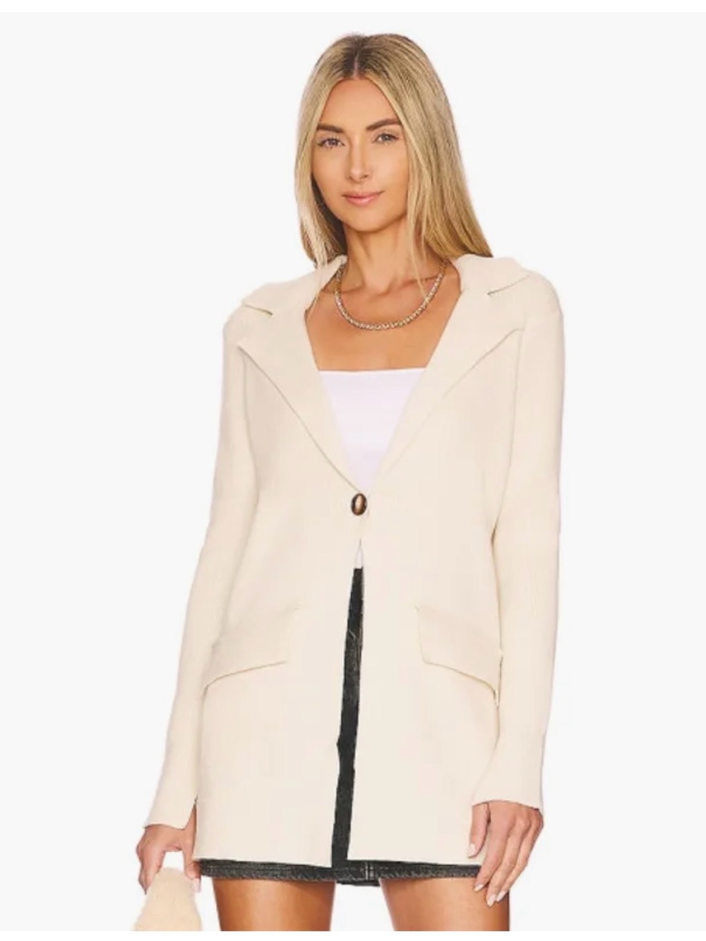 Free People Sara Sweater Blazer in Ivory NWT